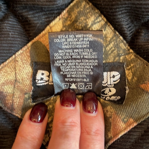 Mossy Oak Break Up Infinite Camo Coat Boys 20-22 (appx Women's M), insulated - Picture 7 of 9